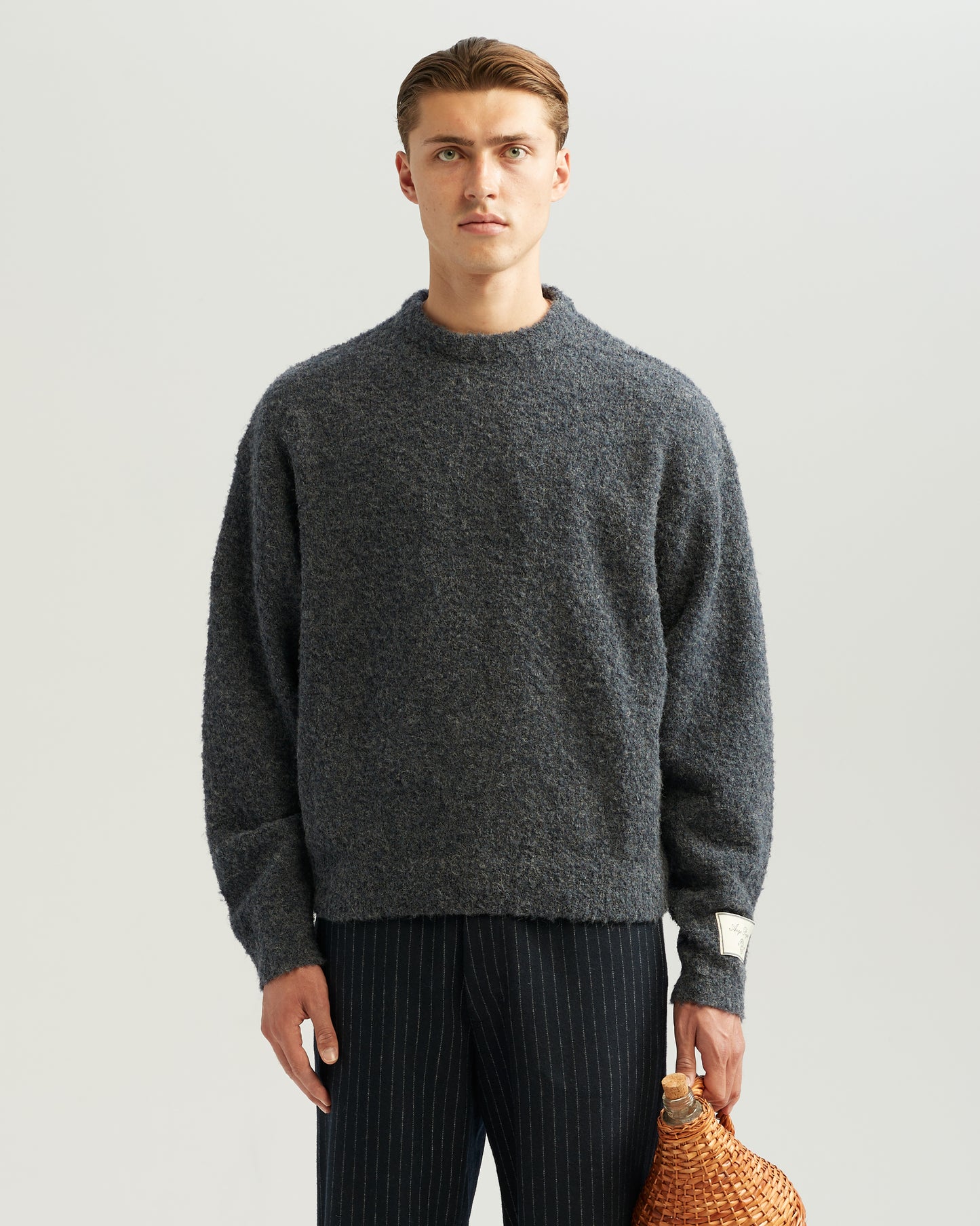 Boucle Knit Sweater Grey