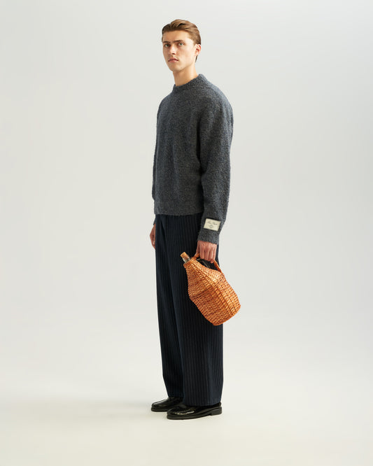Boucle Knit Sweater Grey