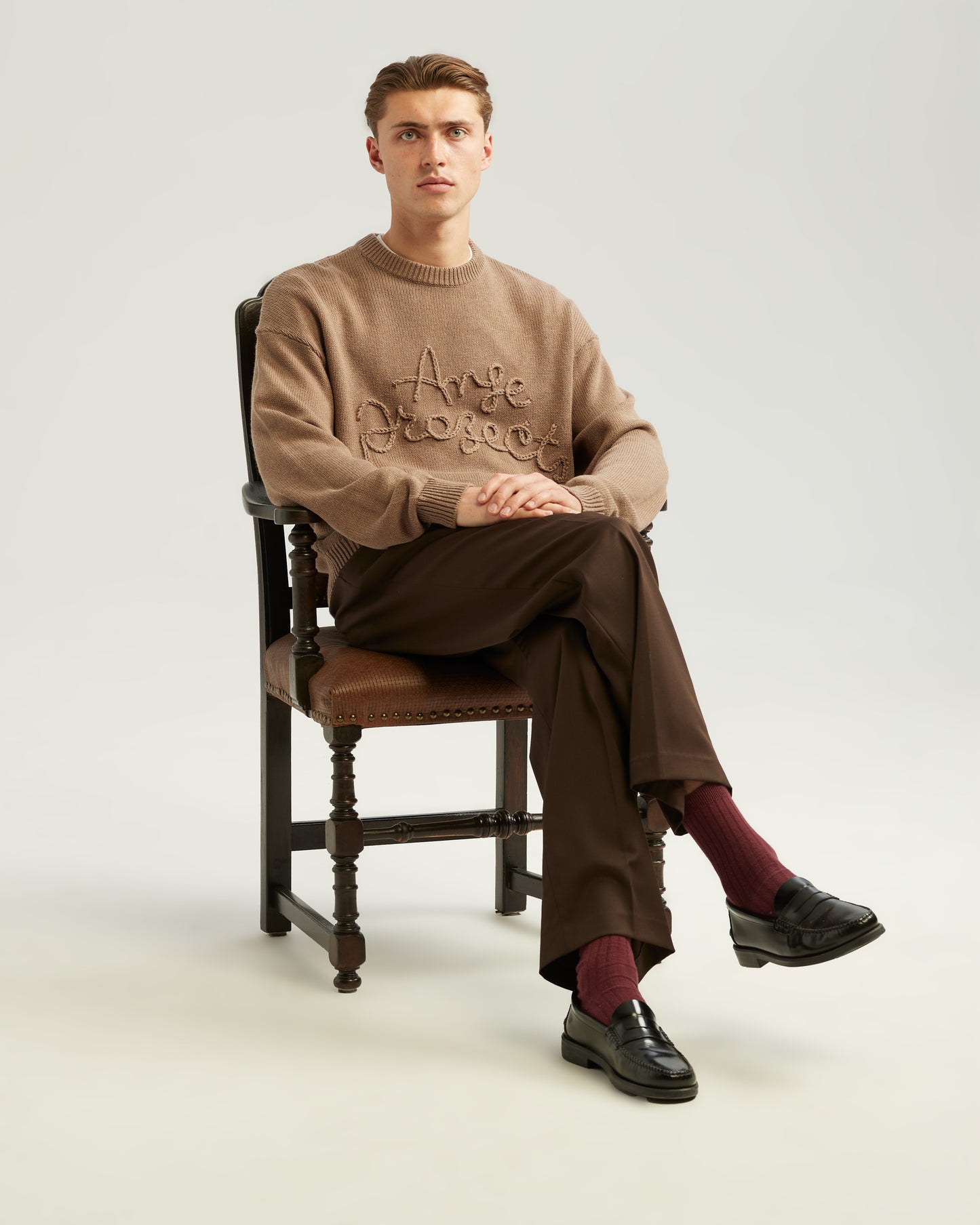 Rope Knit Sweater Brown
