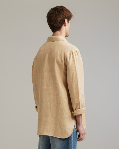 Linen shirt tea dye