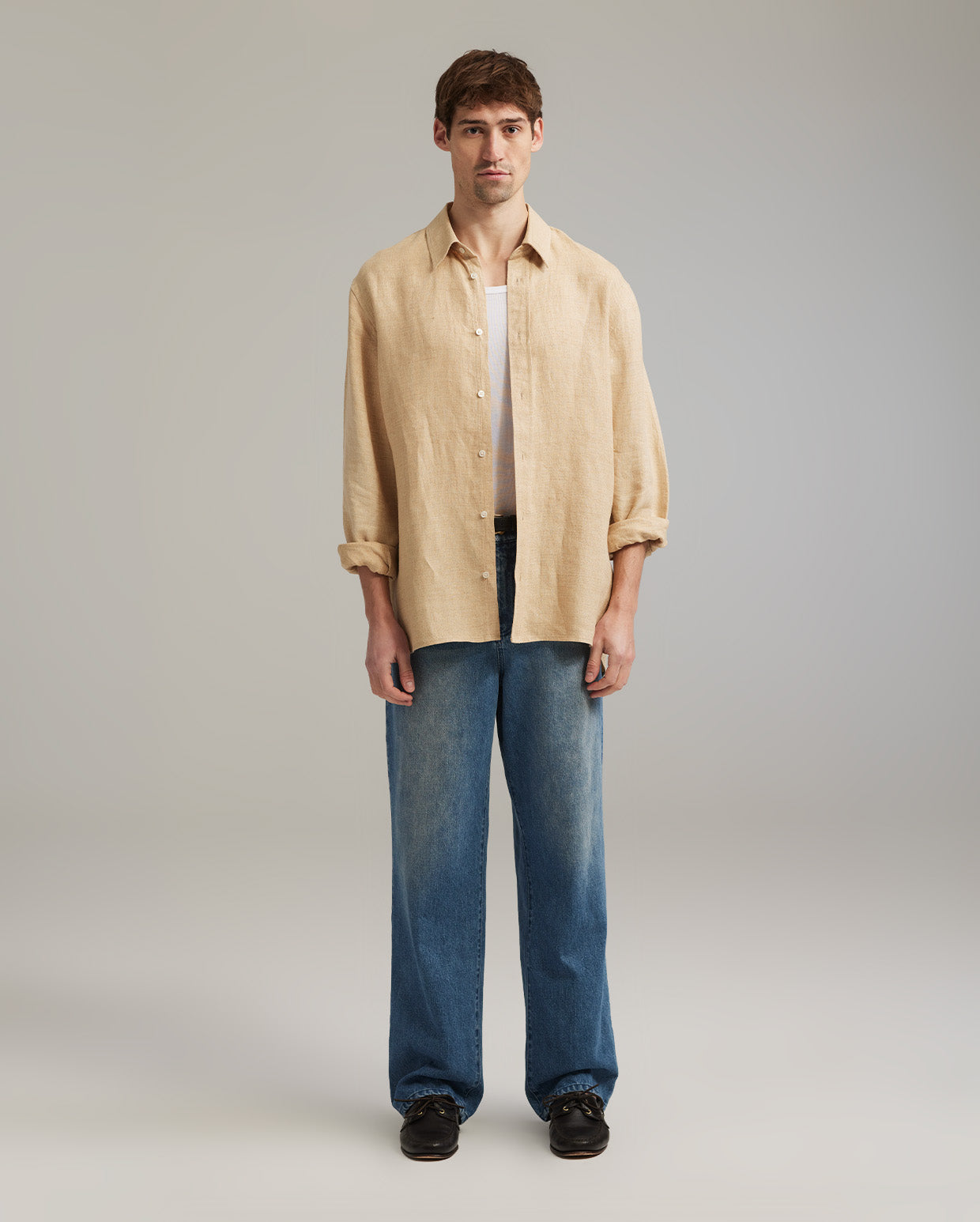 Linen shirt tea dye