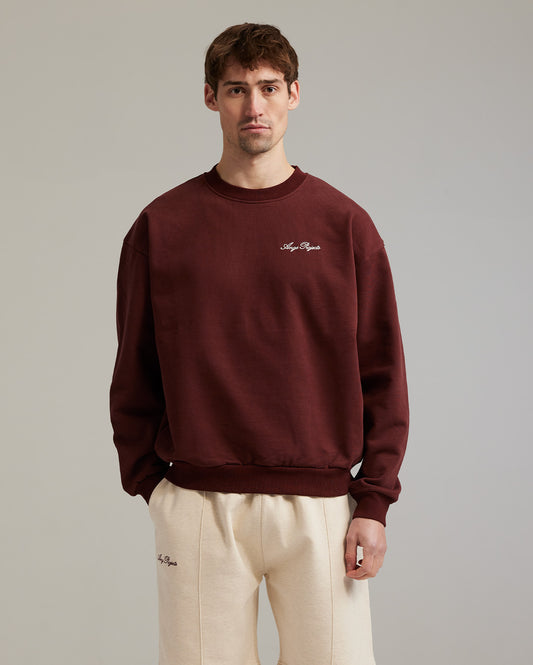 Script logo crewneck bordeaux
