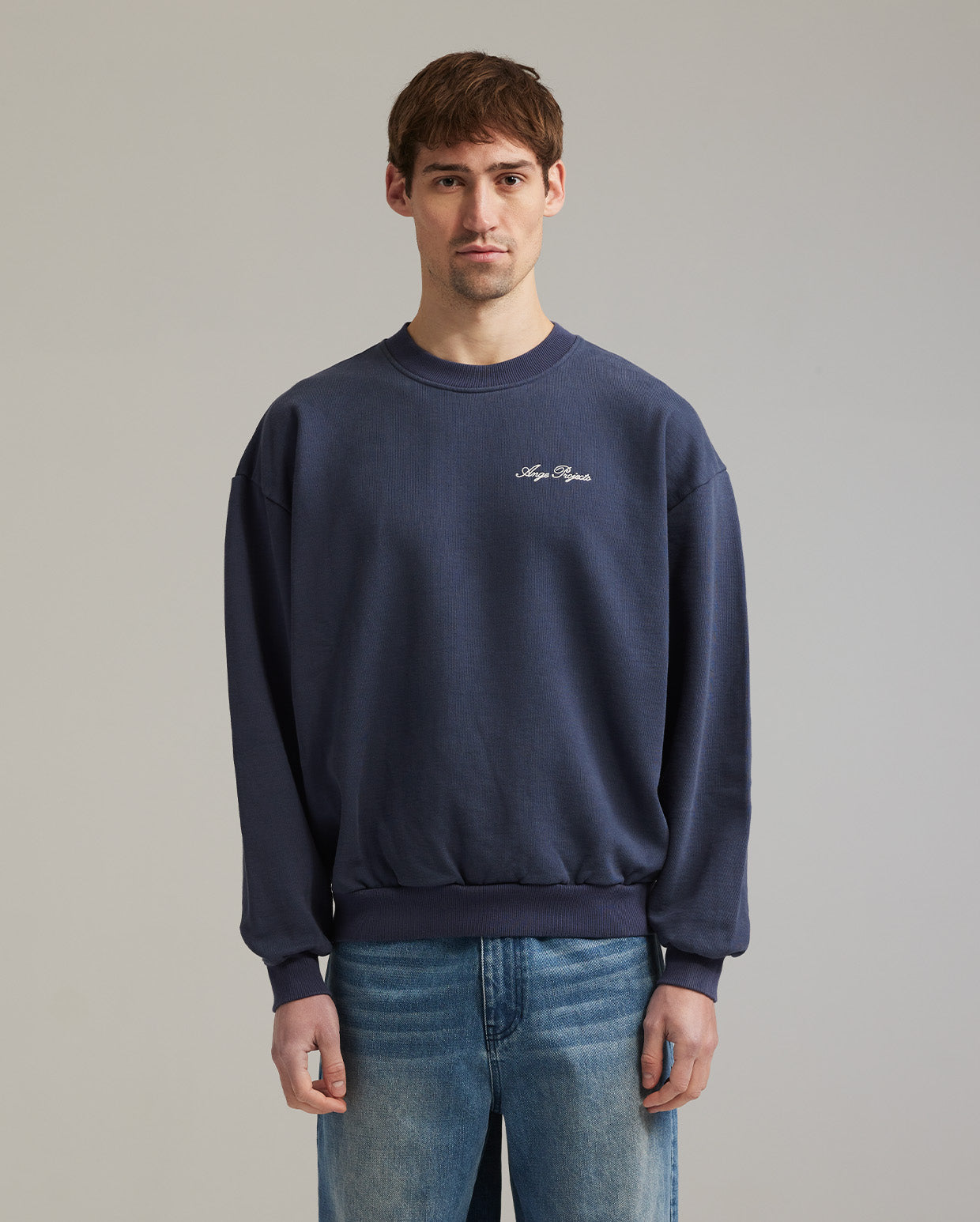 Script logo crewneck navy