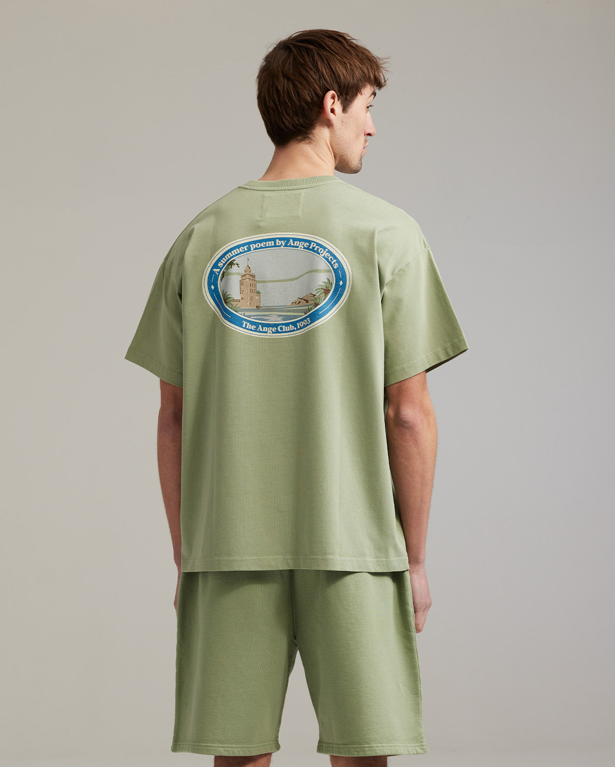 Summer poem t-shirt chardonnay green