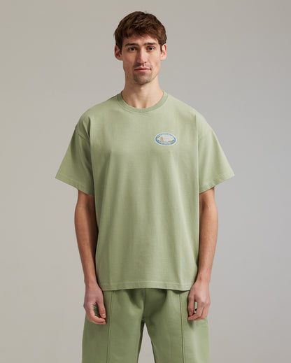 Summer poem t-shirt chardonnay green