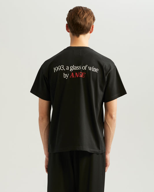 Glass Of Wine Tee Black