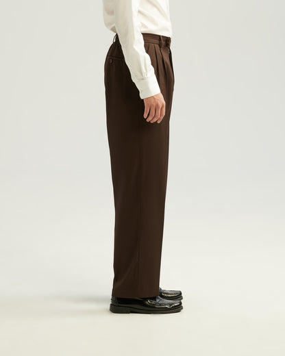 Coming soon | Pleated Pantalon Brown