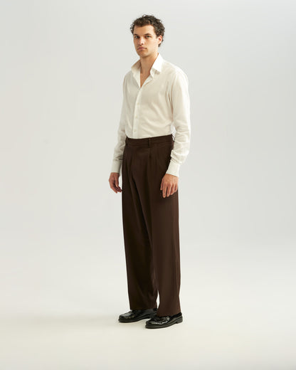 Coming soon | Pleated Pantalon Brown