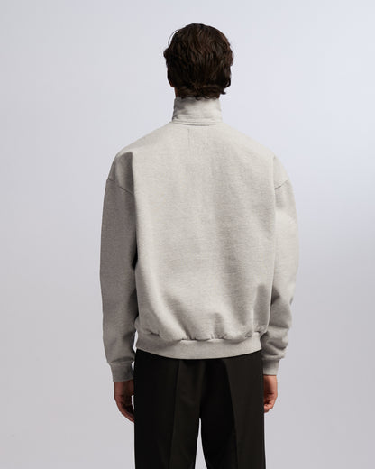 Zipped Roll-Neck Sweatshirt Grey