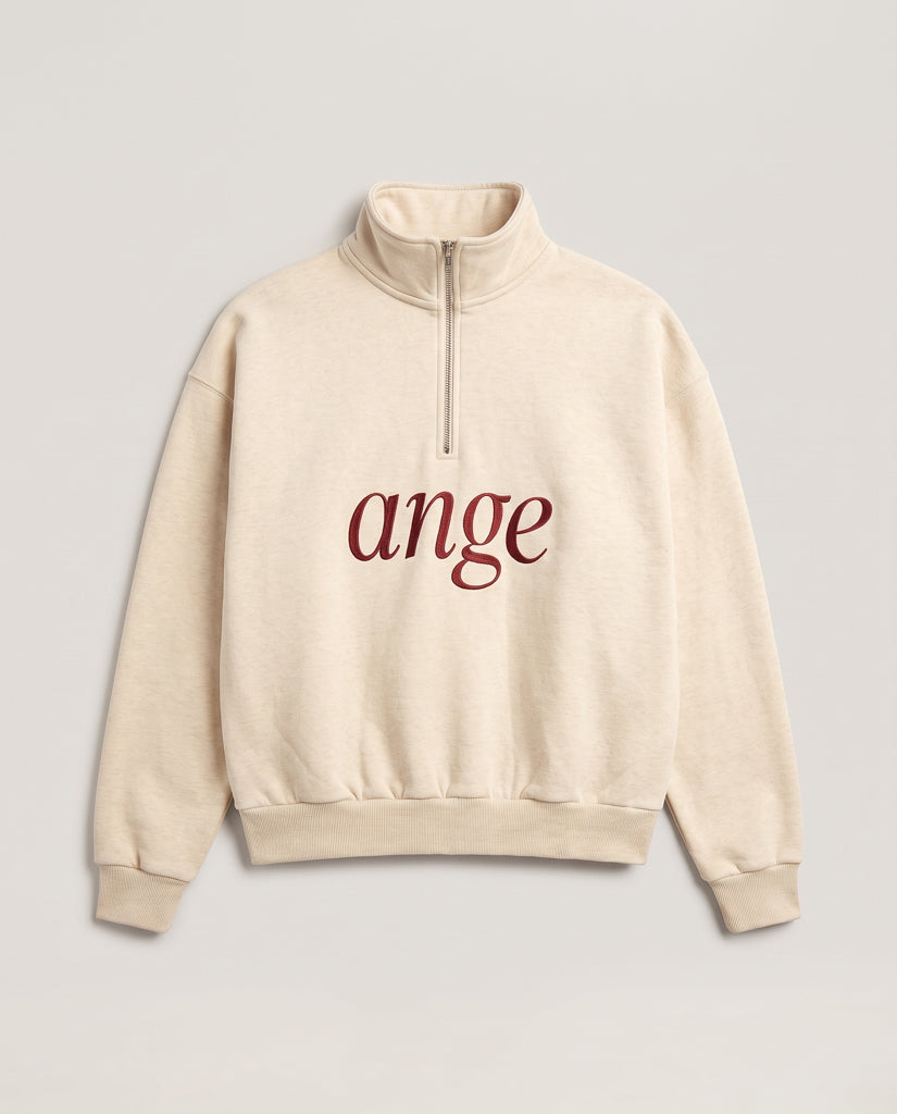Zipped Roll-Neck Sweater Oatmeal