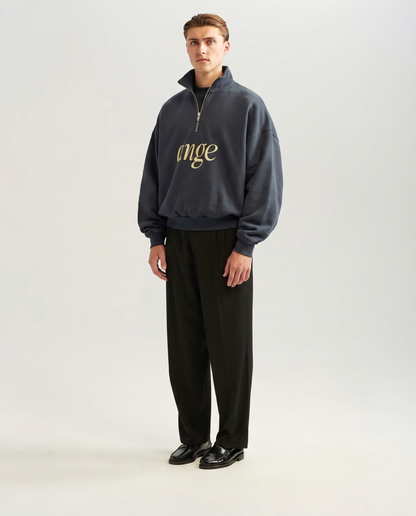 Zipped Roll-Neck Sweater Navy