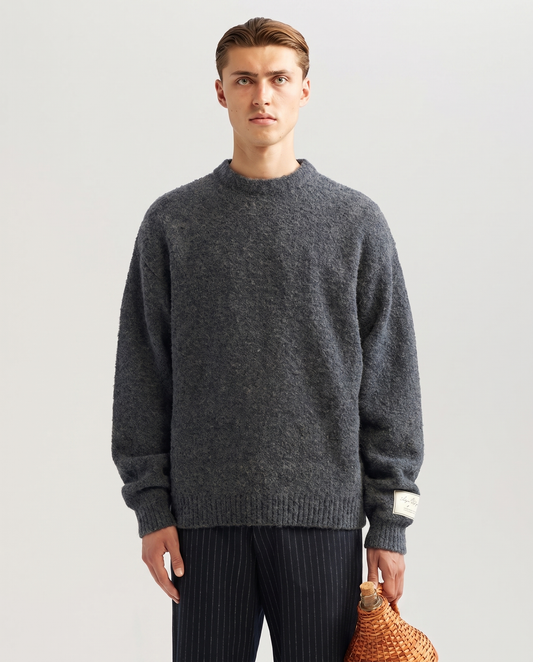 Boucle Knit Sweater Grey