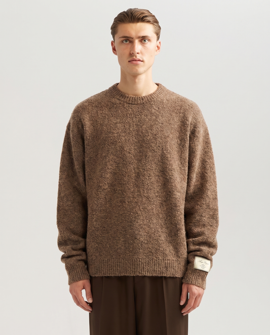 Boucle Knit Sweater Brown